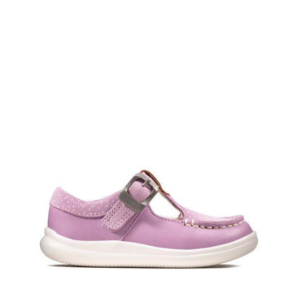 Clarks Girls Cloud Rosa Toddler Casual Shoes Lilac Leather | USA-5926308